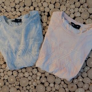 Express Short Sleeve Tees - Soft Pink and Sky Blue